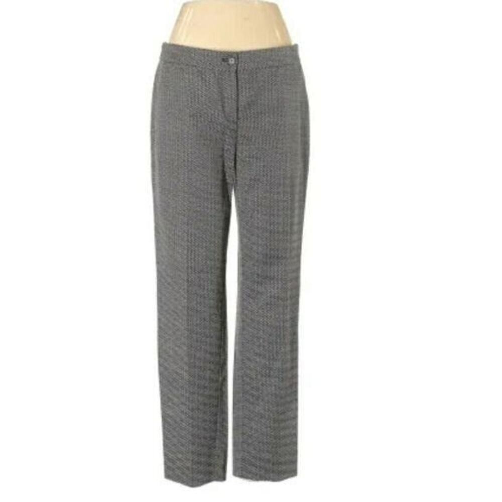 ETRO Black & White Patterned Cotton Blend Trouser Dress Pants Women's 42 / US 6